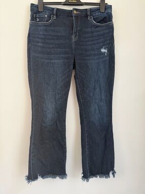 Mica Denim Los Angeles Jeans Womens Size 30 Raw Hem Distressed Stretch Crop